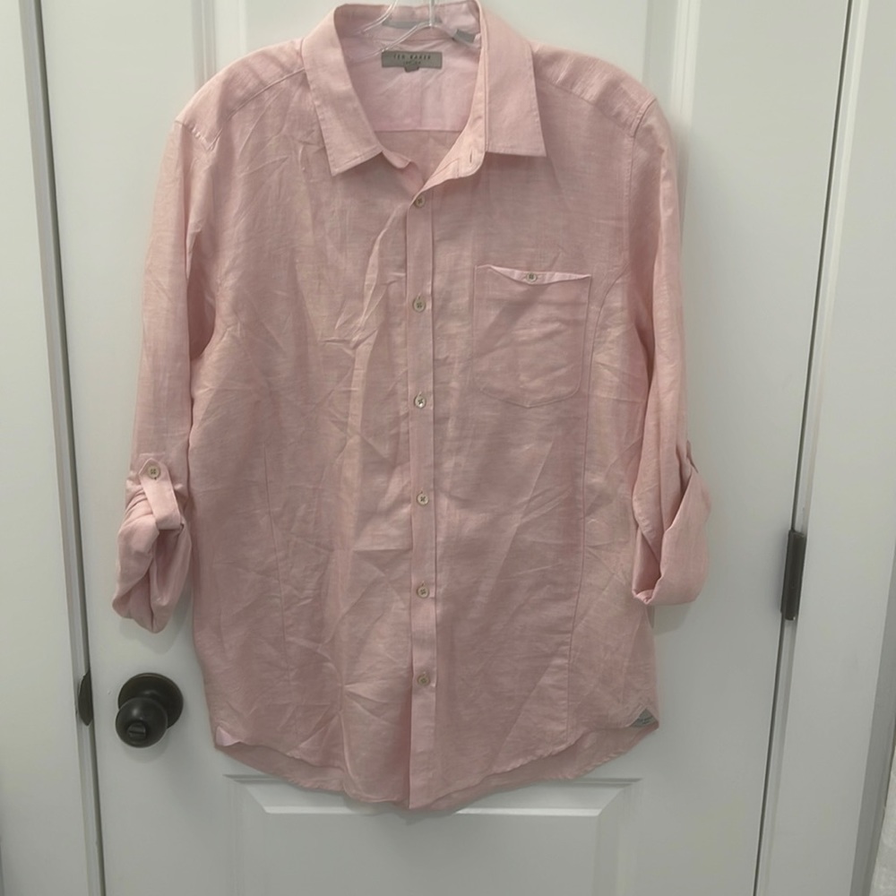 Ted Baker Linen Dress shirt with roll sleeve
